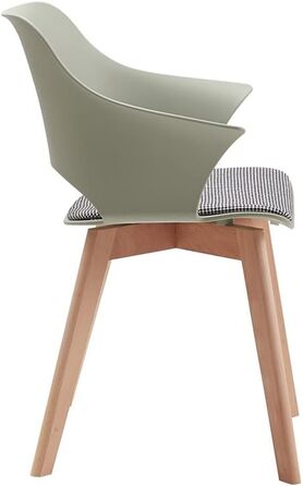 4-Piece GrandCA HOME кухонні стільці Nordischen стилю з масивними дерев'яними ніжками, оббиті стільці для спальні, вітальні, кухні, зелений