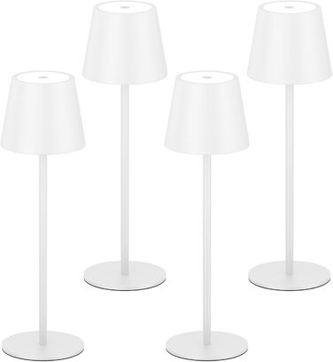 LED-лампа K-Bright на акумуляторі, 4 шт., диммер, 36.5 см, перезарядна, тепле світло 2700K, USB-C, IP54, бежевий колір