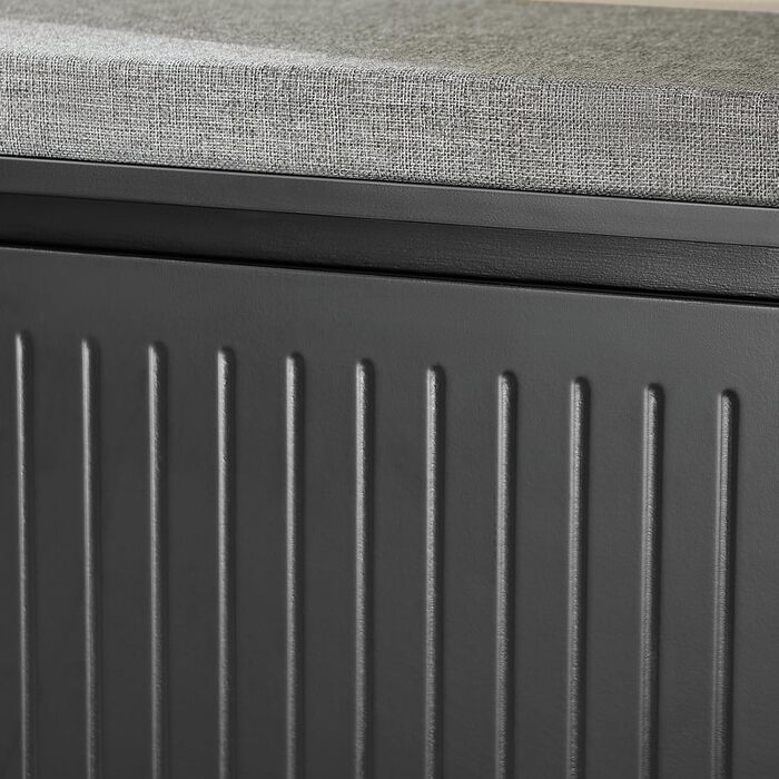 SoBuy Взуттєва шафа з 2 відкидними кришками, вузька, з 4 полицями, білий колір, розмір 61x100x26 см, FSR165-W, з довгою лавкою, чорний колір