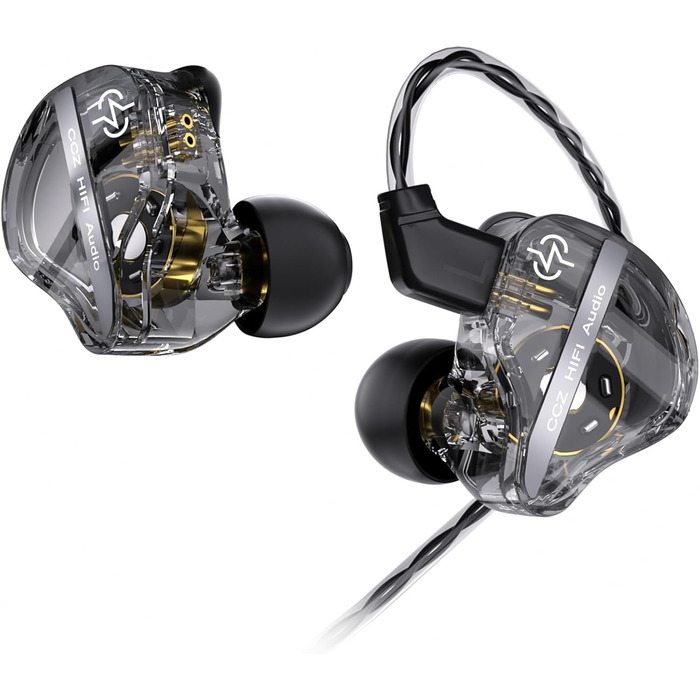 Внутрішньоканальний монітор keephifi CCZ DC01 Pro, 1DD Bass HiFi IEM, V-подібна форма, 2-контактний кабель Z-OFC, чорний