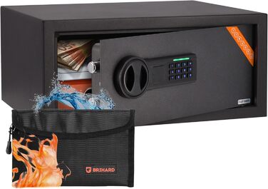 Міні-сейф Home Kleiner Tresor з кодовим замком та LED-екраном 20x31x20 см, 11 л. Сейф для дому або офісу з міцної сталі, для зберігання цінностей, грошей та іншого. (Підходить для ноутбука 20x42x35 см)