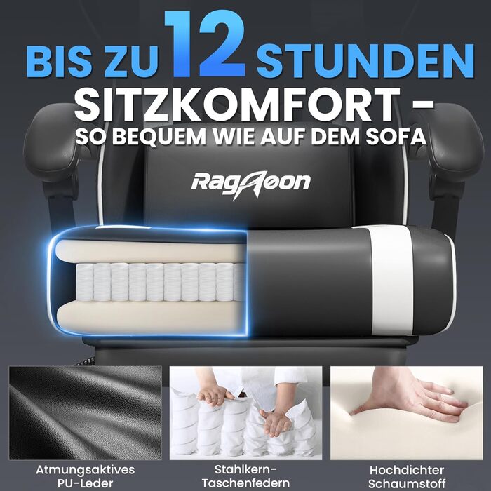 Ігровий крісло-шкік Gamer Sessel - ергономічне ігрове крісло з підтримкою попереку, регульоване по висоті, м'яке, до 150 кг, велике