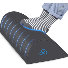 Підставка для ніг StepLively ергономічна під стіл, сіра, 51 см. Зменшує втому та біль, підходить для офісного крісла, авто та геймінгового крісла