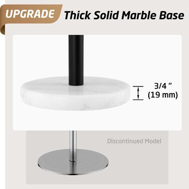 Тримач для паперових рушників KES з мармуру та нержавіючої сталі SUS304, підстільний, чорний, 14 см