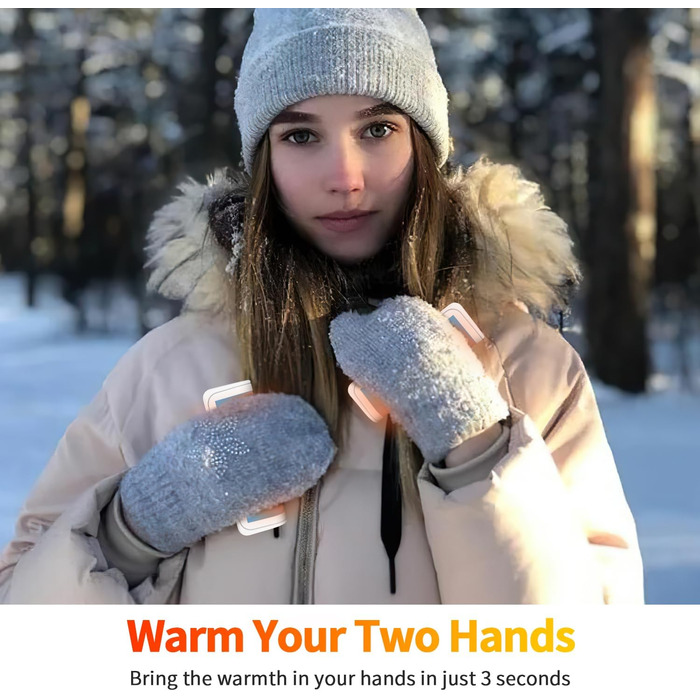 Електричні грілки для рук 2 шт. - USB перезаряджувані, 3 режими нагріву, для дітей та жінок (блакитні)