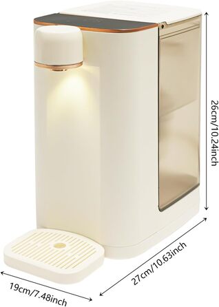 Електричний нагрівач води 3L миттєвого підігріву 2000W з 5 режимами температури та знімним баком, швидкий нагрів, захист від дітей