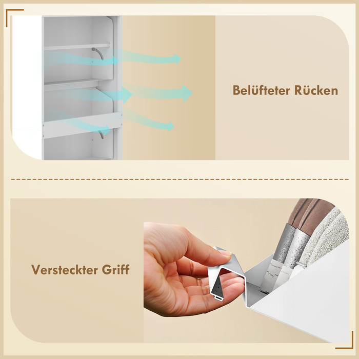 Металева шафа для взуття з 3 похилими полицями, вузька настінна шафа для 6 пар взуття, біла