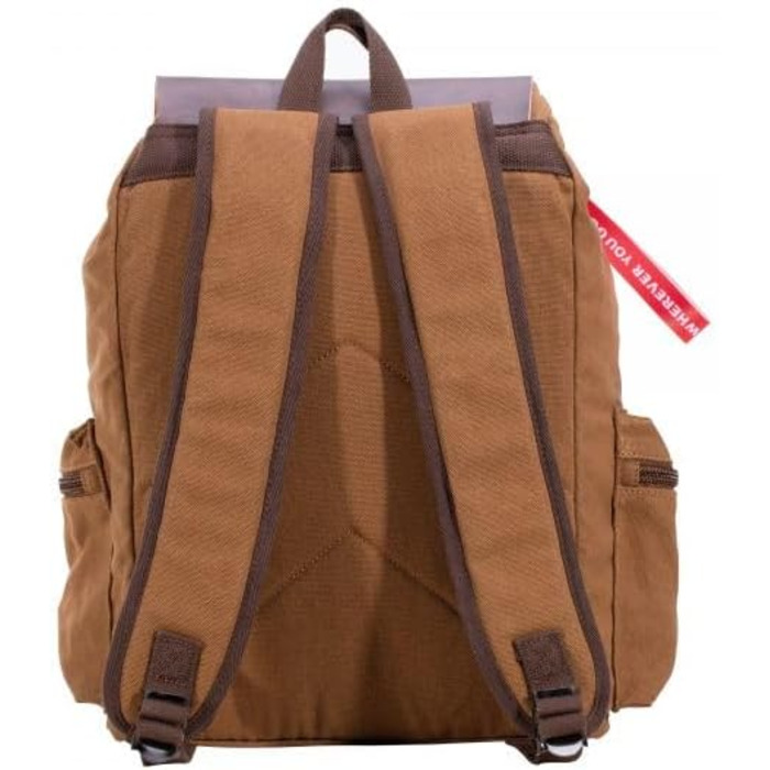 Рюкзак Hanta Nature Backpack Canvas 25L зі шкіри та брезентової тканини туристичний рюкзак для екскурсій, кемпінгу, повсякденний рюкзак для чоловіків та жінок зі шкіряними ременями та блискавкою (коричневий)