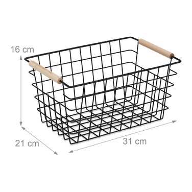 Набір з двох металевих кошиків Relaxdays з дерев'яними ручками