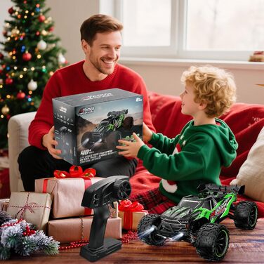 Радіокерований позашляховик RC Monstertruck 2.4GHz, 25 км/год, великий розмір, знімний, для дорослих та дітей (зелений)