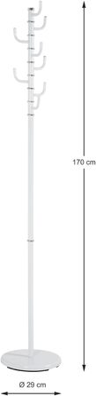 Вішалка для одягу HAKU Möbel, білий колір, метал, сучасний стиль, 170x29 см