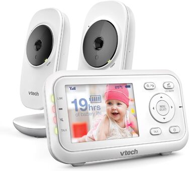 Відеоняня VTech VM3250-2 з LCD-екраном 7,1 см, нічним баченням, датчиком температури та радіусом дії 300 м