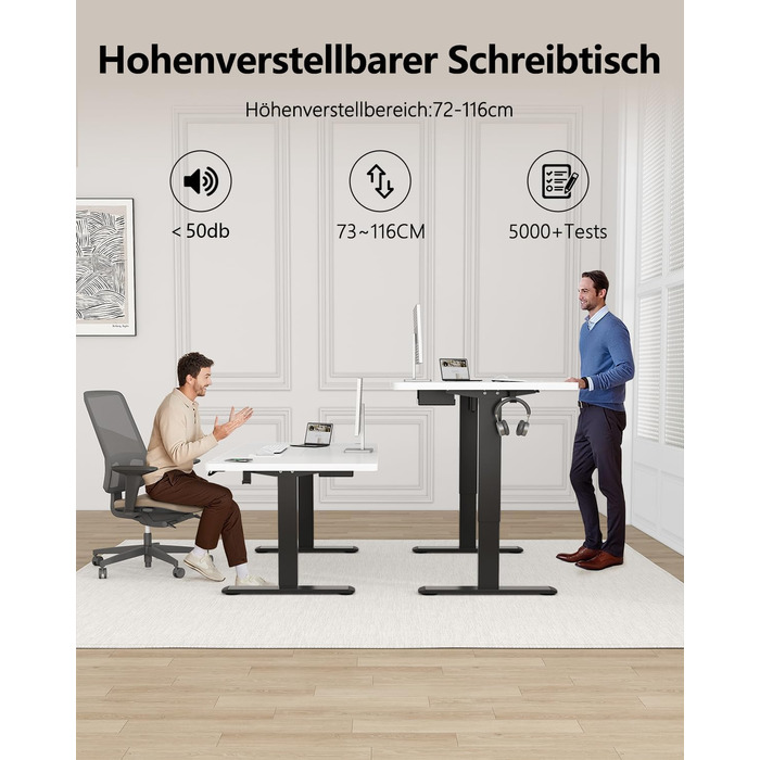 Регульований стіл Flamaker: електричний, з пам'яттю, для офісу, 180x80 см, коричневий