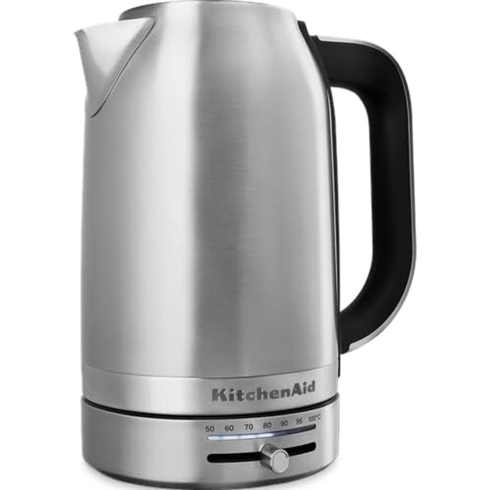 Електричний чайник KitchenAid з регулюванням температури 50-100°C, 1.7L, нержавіюча сталь, з фільтром від накипу