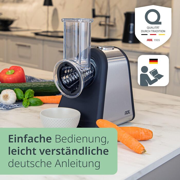 Електричний овочевий слайсер | Тертка для овочів та фруктів | Набір з 4 лезами | Модель для сиру | Потужність 200-500 Вт