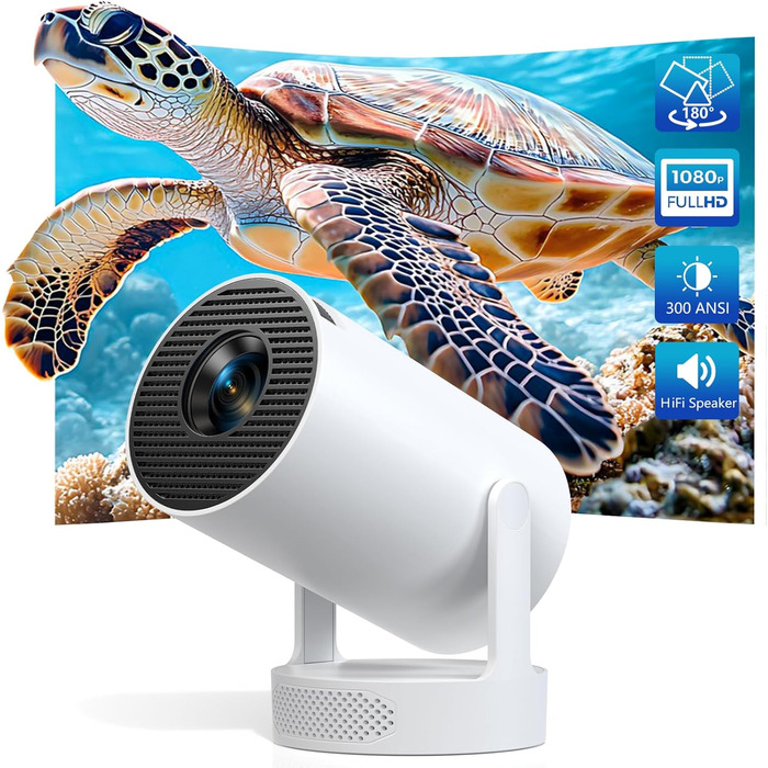 Інтелектуальний міні-проектор HY300 PRO HIFI: Android 11, 1080P FHD, 4K, 300 ANSI люмен, Wi-Fi 6, Bluetooth 5.0, для дому та кінотеатру