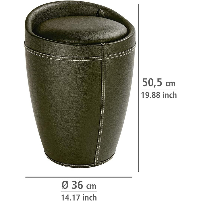 Пуф WENKO Candy з місцем для зберігання, коричневий, ABS-пластик, 20 л, Ø 36 x 50,5 см