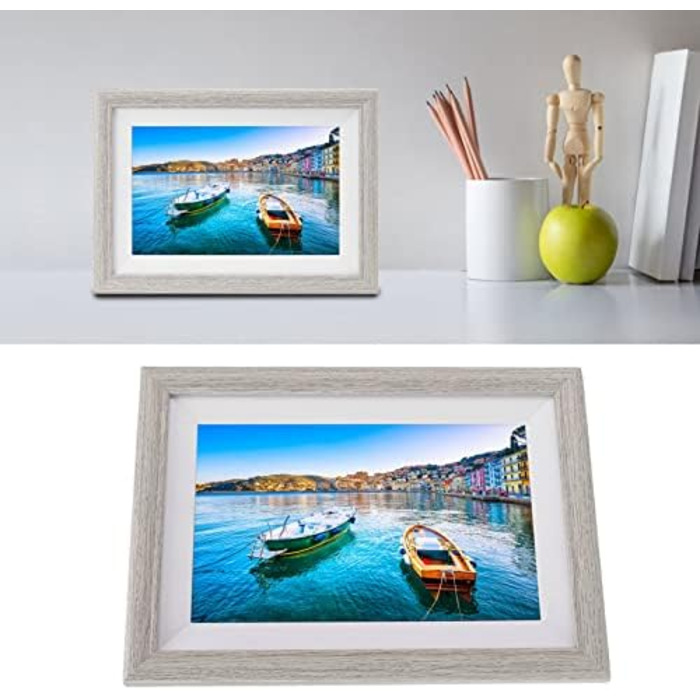 Цифровий фоторамка 10 дюймів з Wi-Fi, дерев'яний, 2K/4K HD IPS 1920x1080, розумний, для передачі фото та відео