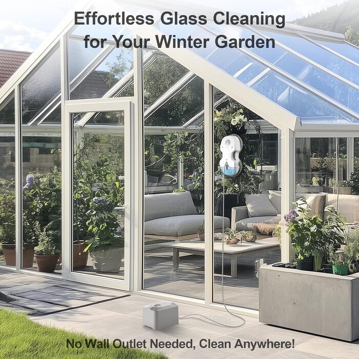 Робот-прибиральник вікон Hutt S7+ з функцією розпилення, 5500Pa, 3D-подушка, 80 мл, автоматичний, з набором ганчірок