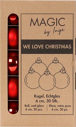 Скляні різдвяні кулі / красиві скляні ялинкові кулі / 30 куль в картонній коробці / ялинкові прикраси Різдвяна ялинка