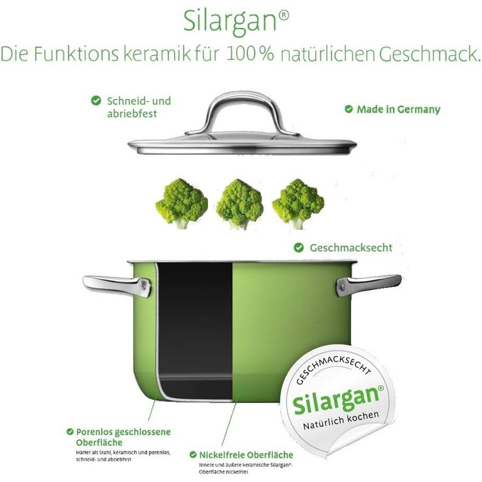 Набір каструль Silit Elegance Line Induktion, 4 шт., Silargan, чорний, без нікелю