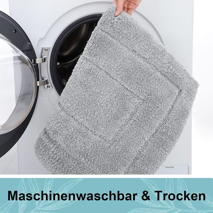 Килимок для ванної кімнати Homaxy з мікрофібри, неслизький, 60x90 см, сірий