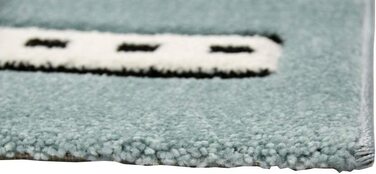Дитячий килим з мериноса вуличний килим для хлопчиків з вулицями і будинками бірюзового кольору розмір 120 см круглий (80 х 150 см)