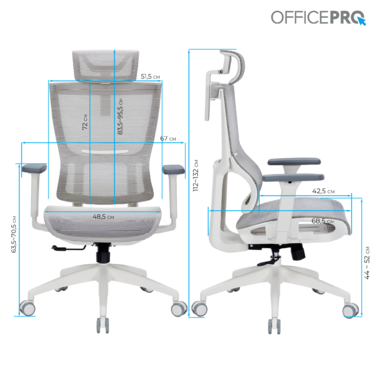 Крісло офісне OfficePro Elegant OC660-W-LG-LG