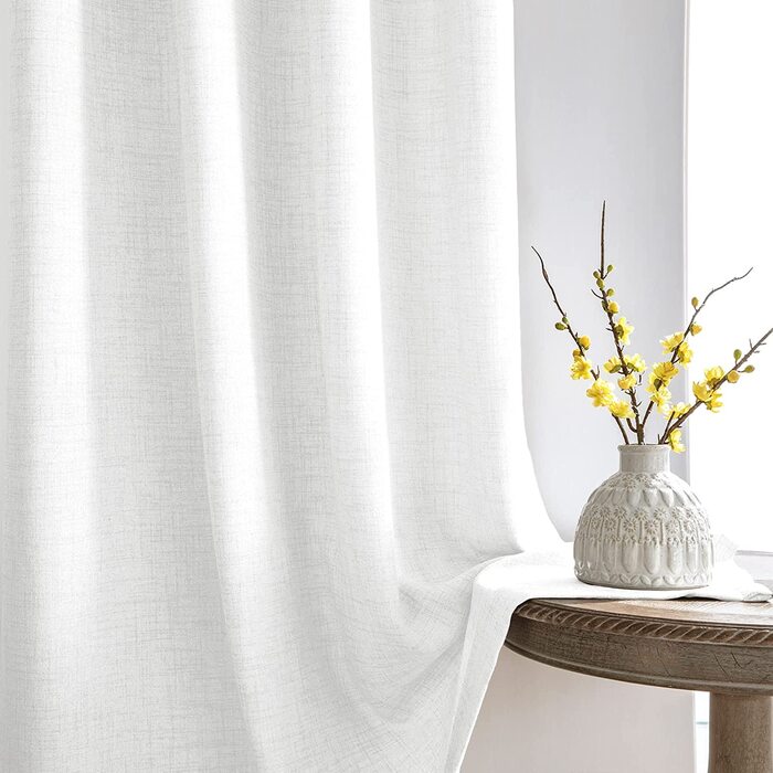 Комплект штор Melodieux Curtains Льон Look 2, 260x140см, білий (H245 x W140 см)