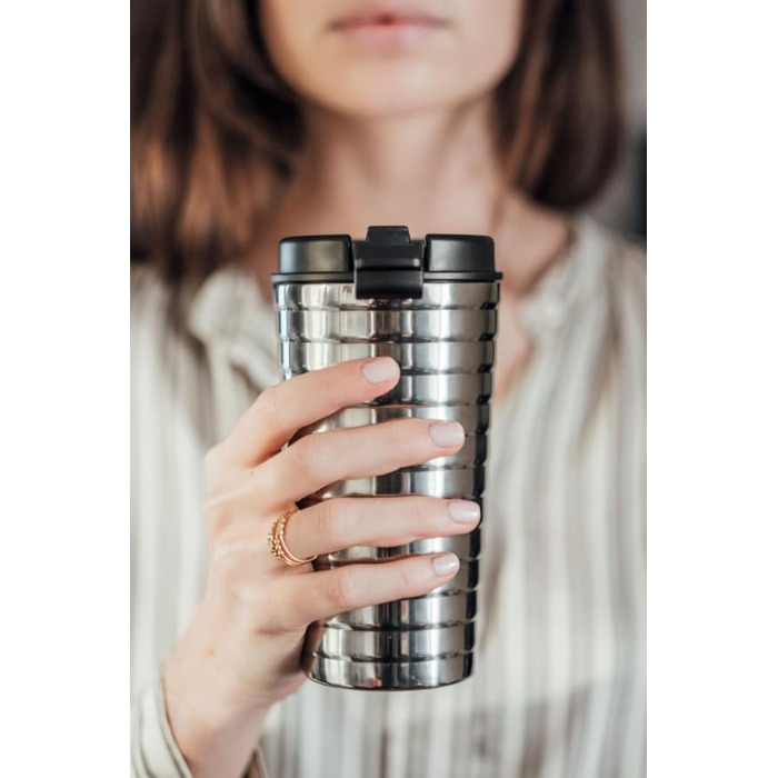 Термокружка Nespresso Touch з нержавіючої сталі, 345 мл, ізольована, витримує протікання