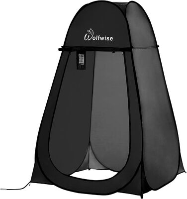 Намет для душу WolfWise Pop-Up – для кемпінгу, пляжу, відпочинку на природі, 190 см, чорний/зелений/синій