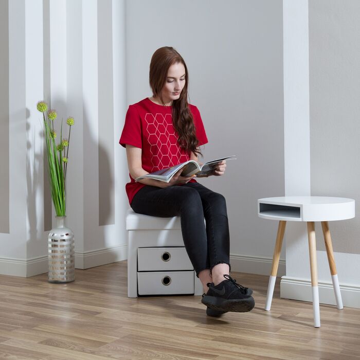 Відкидна табуретка Relaxdays з штучної шкіри та двома відділеннями