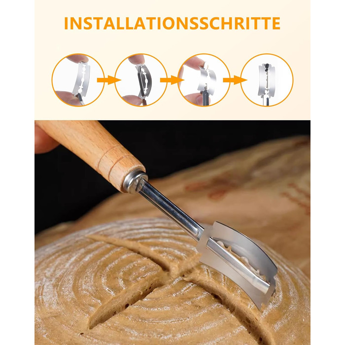 Набір для закваски з ротангу: корзини, скребок, ніж, тканина - повний комплект для початківців та професіоналів