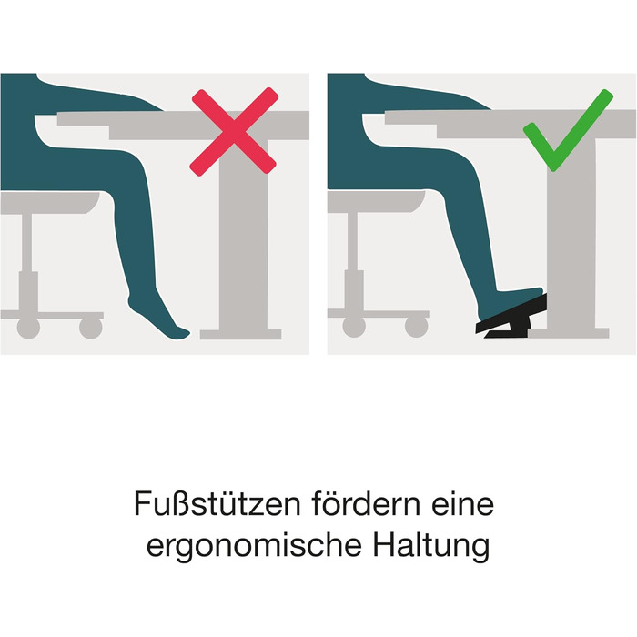 Підставка для ніг Unilux Nymphea, регульована, антиковзка, динамічна, для офісу та дому, чорна, 43 x 33,7 x 12,2 см