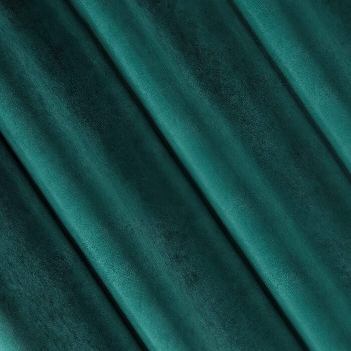 РІА завіса оксамит оксамит М'яка стрічка для завивки, стильна, елегантна, гламурна, для спальні, вітальні, вітальні, (10 петель, 140x250 см, темно-бірюзового кольору)