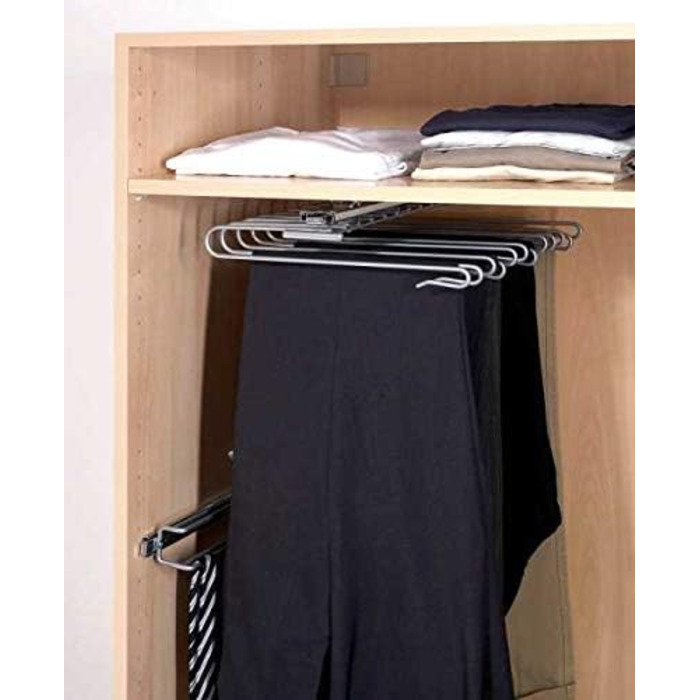 Вішалка для штанів WENKO, 12 шт. анів, шафа, хромований метал, 33x10x47 см
