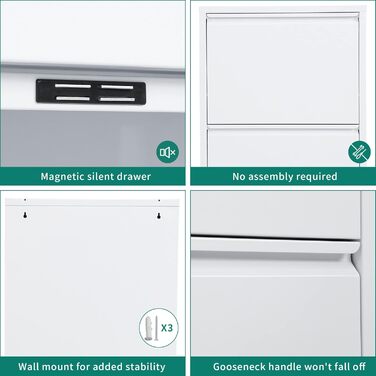 Шафа для взуття YITAHOME з металу, 3 дверцята з магнітними застібками, білий глянцевий колір, для передпокою та коридору