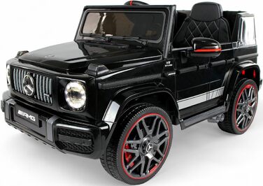 Дитячий електромобіль Mercedes G63 AMG 4x4, 180 Вт, шкіряне сидіння, 4 амортизатори, EVA-колеса, 12V 9Ah, пульт ДК, чорний