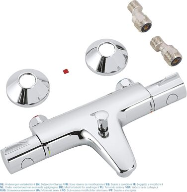 Змішувач для ванни Grohe Grohtherm 800, термостатичний, хром, 34567000 (з S-з'єднаннями)