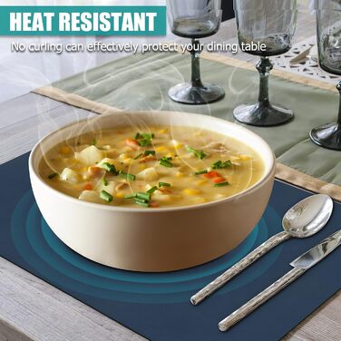 Набори серветок на стіл Bacgnyer, 6 шт., чорні, миючі, підставки під тарілки, для дітей, осінні, з екошкіри, підставки під тарілки