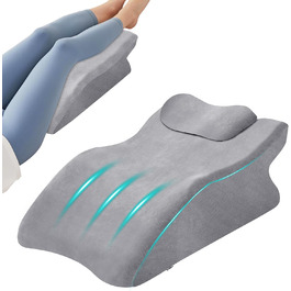 Ортопедична подушка Zepphi для ніг та спини з Memory Foam - для комфортного сну та відпочинку вдома (сіра)