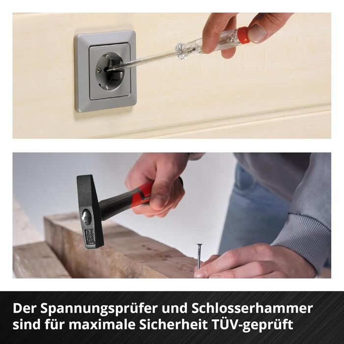 Einhell E-CASE 80: Набір інструментів в кейсі (80 предметів) для дому, майстерні, в дорозі - міцний пластиковий кейс