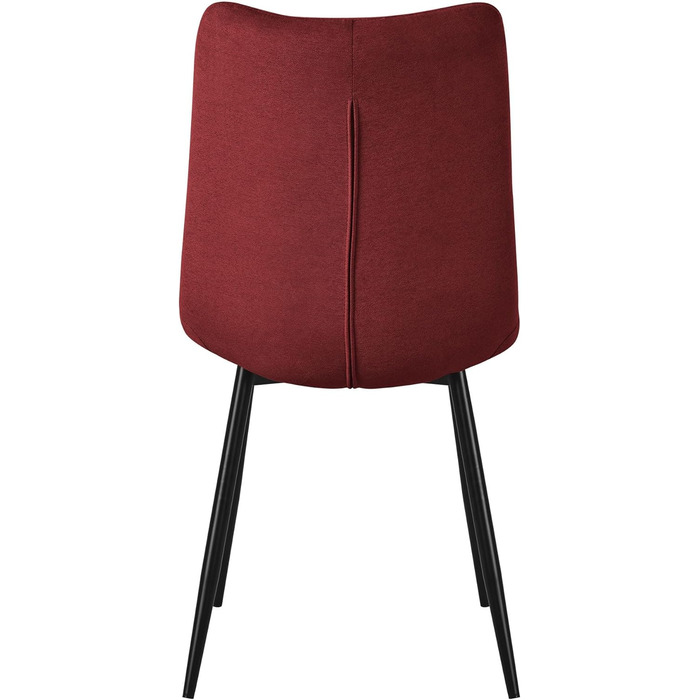 Крісла для їдальні ML-Design, крісла для вітальні з тканинним покриттям та чорними металевими ніжками, кухонні крісла з підлокотниками, м'які крісла для їдальні, вітальні, кухні, офісу (набір 4 шт, червоні)