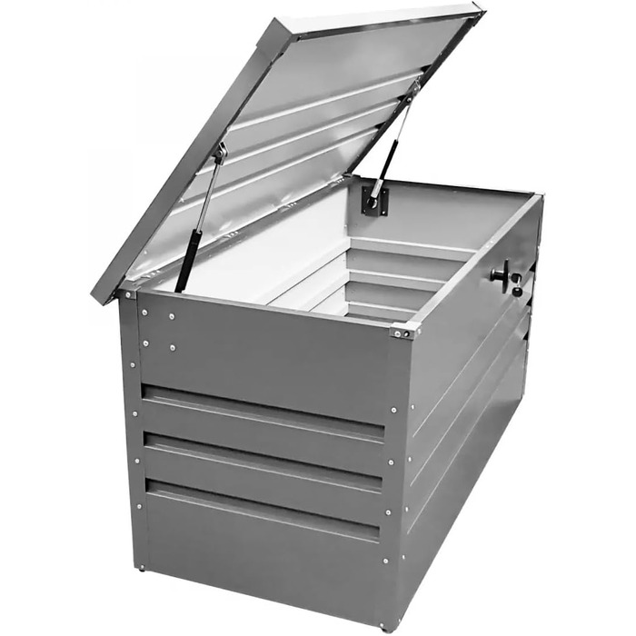 Водонепроникна садова скриня Grindi Morus 400л для подушок, інструментів, зберігання на балкон, терасу, в садок - сіра