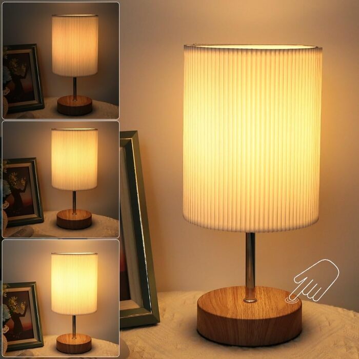 Приліжковий світильник Touch Dimmable, HSLighting, 3 рівня яскравості, мінімалістична настільна лампа