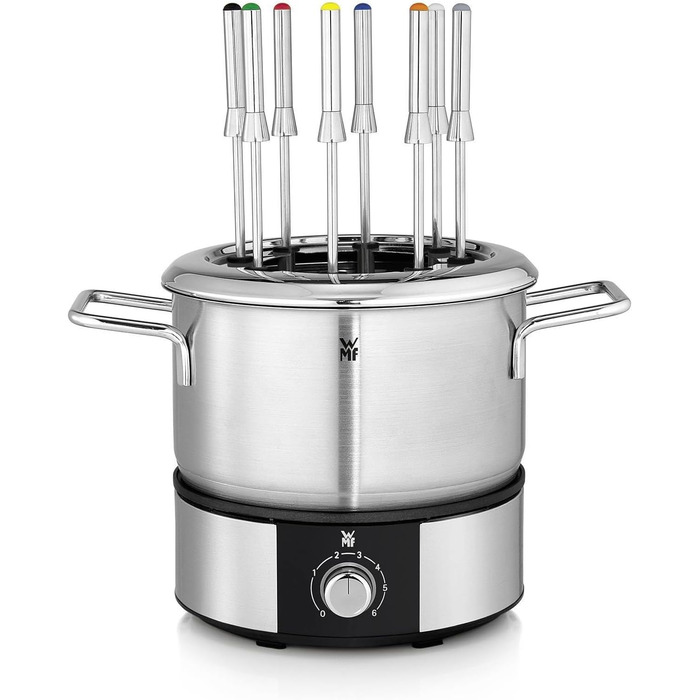 Raclette WMF 4 персони з пательнями та скребками, 870 Вт, нержавіюча сталь матова (набір 2 шт.)