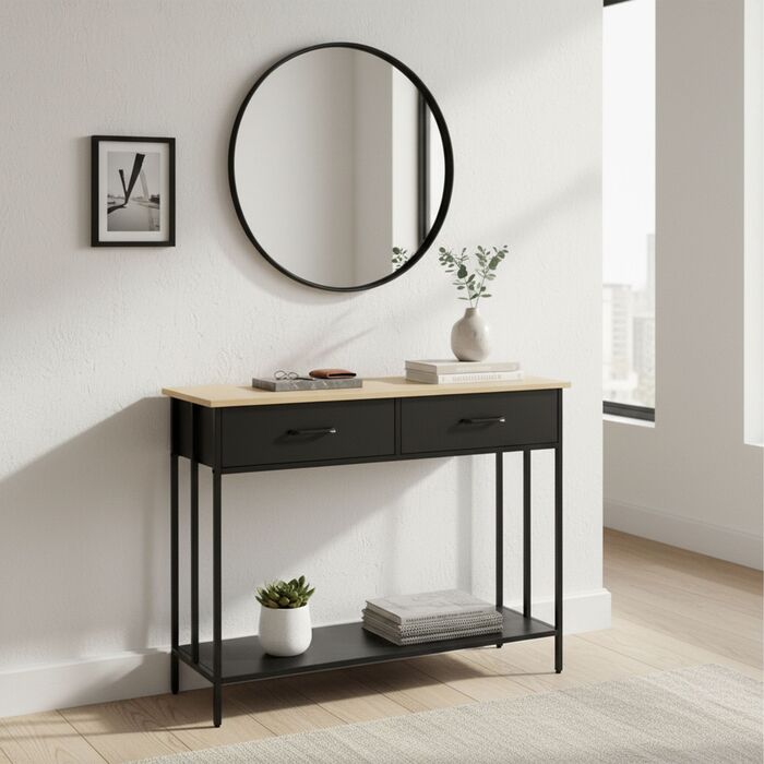 Консольний столик Relaxdays з двома висувними ящиками