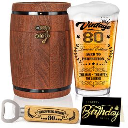 Персоналізований пивний келих з гравіюванням для чоловіка, 1966 рік народження, в дерев'яній подарунковій коробці 470 мл. Подарунок на 60 років, День народження, Валентин День.