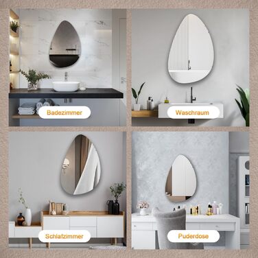 Дзеркало для ванної кімнати Boromal - Чорне, 45x70 см, Вертикальне/Горизонтальне, для ванної, вітальні, туалету