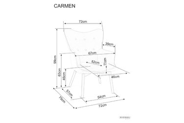 Крісло CARMEN VELVET чорний мат/чорне BL.19